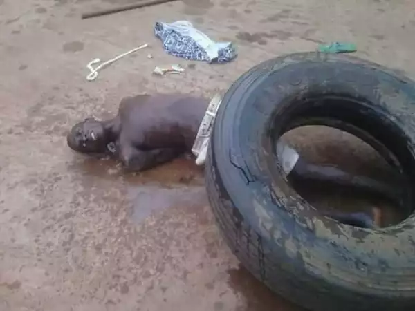 TOO BAD!! Hausa Man Caught Stealing Car Battery In Enugu Killed By Mob (Graphic Pics)
